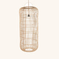 Suspension Bozelo XL en rotin, cylindre de 120 cm, sur fond clair