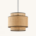 Suspension Mira, lanterne cylindrique à deux bandeaux, vue de face