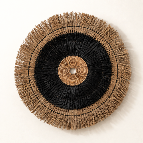 Décoration murale Amazonia en fibres naturelles sur fond ivoire