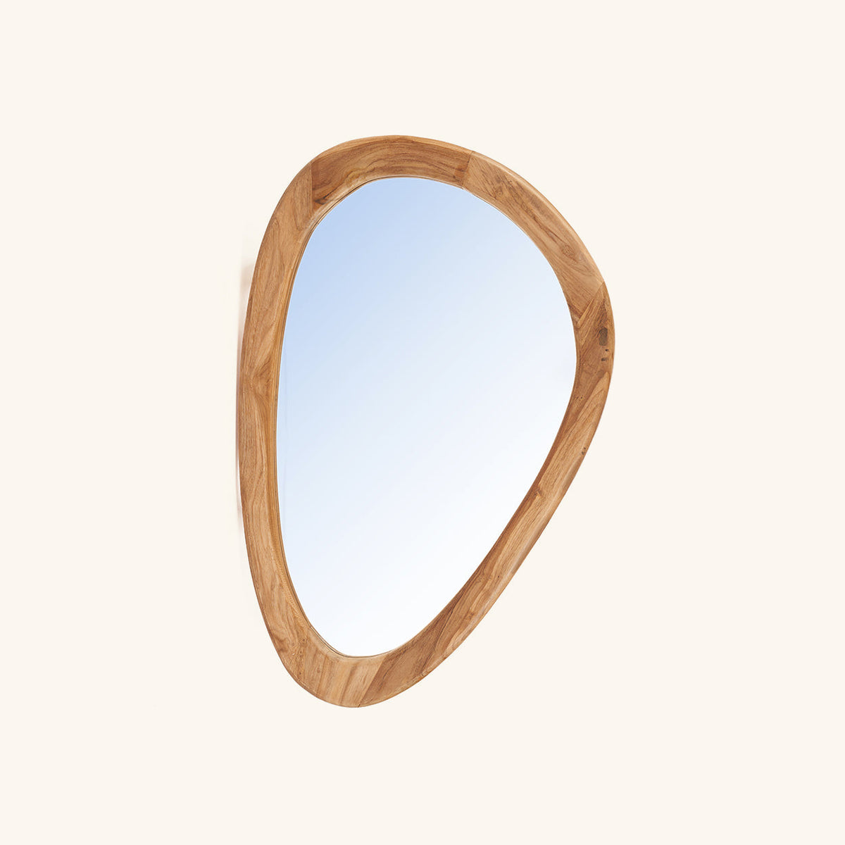 Miroir Organic en teck, taille L, contour organique